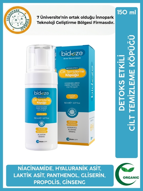 Bidoze Detoks Etkili Cilt Temizleme Köpüğü 150 Ml